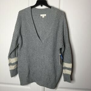 Treasure & Bond V-Neck Pullover Knitted Sweater Dolman Sleeve XXL Grey NEW 2XL